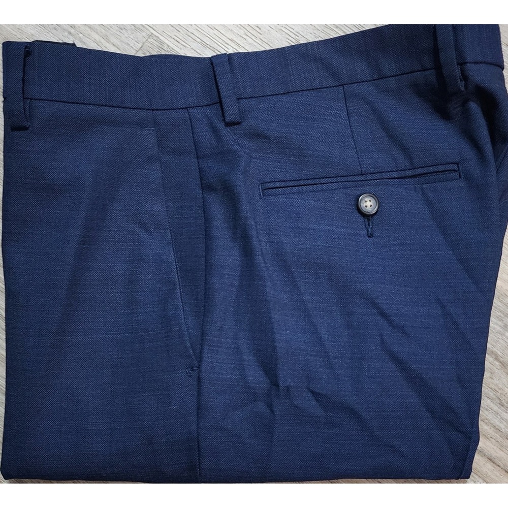J. Crew Men's Navy Blue Ludlow Flat Front Wool Blend Dress Pants Size 31 X 30